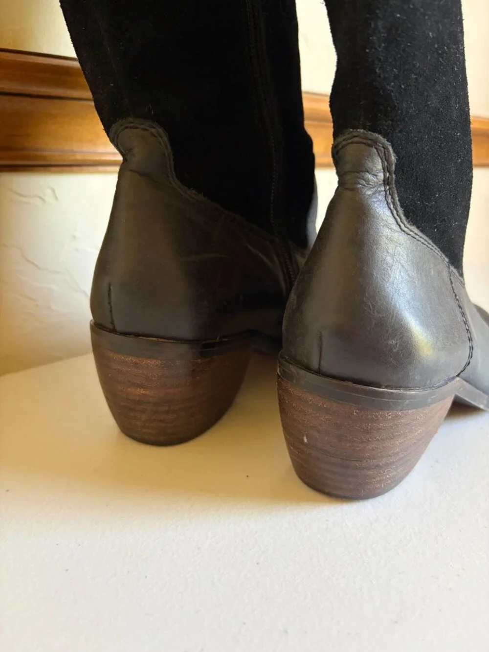 Lucky Brand 7M Komah Over the Knee Black Suede Leather Tall Boots